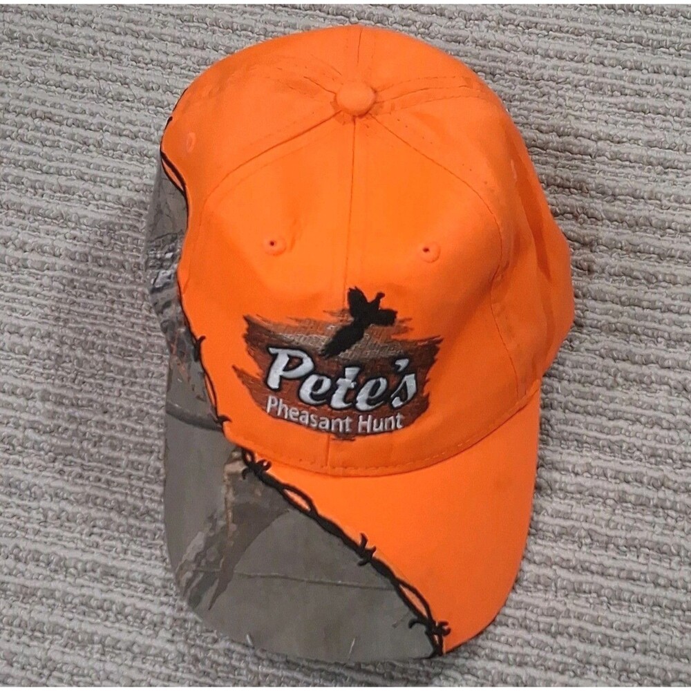 KATI BLAZE ORANGE CAMO PHEASANT HUNTING HAT PETE'S PHEASANT HUNT EMBROIDERED CAP